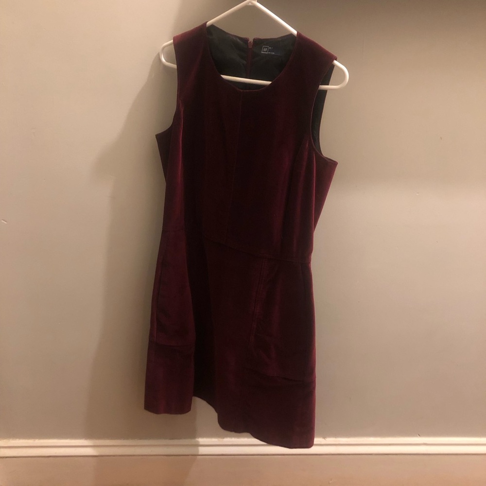 Gap Velvet Bell Burgundy 8 Tall Dress